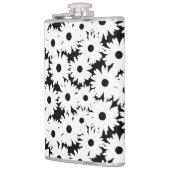 Flasques Négative Space Daisées blanc sur noir (Gauche)