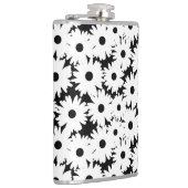 Flasques Négative Space Daisées blanc sur noir (Droite)