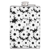 Flasques Négative Space Daisées blanc sur noir (Dos)