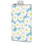 Flasques Négative Space Daisies blanc jaune sur bleu (Gauche)