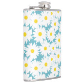 Flasques Négative Space Daisies blanc jaune sur bleu (Droite)