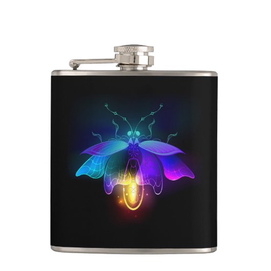 Flasques Neon Firefly sur noir (Devant)
