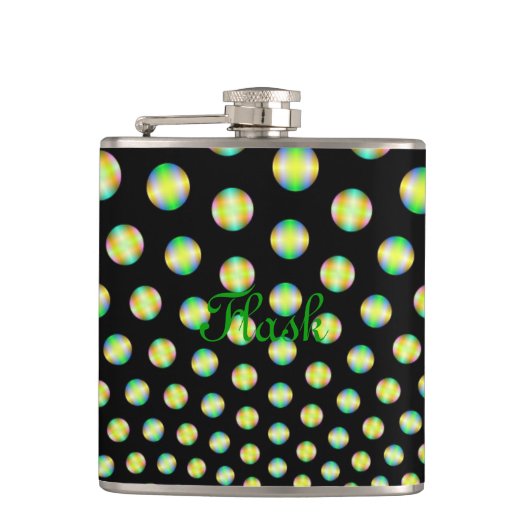 Flasques Neon Spheres sur Black Flask (Devant)