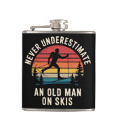 Flasques Never Underestimate an Old Man on Skis Skiing (Devant)