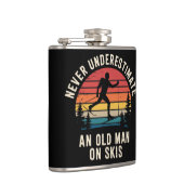 Flasques Never Underestimate an Old Man on Skis Skiing (Droite)