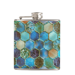 Flasques Nid d'abeilles de luxe de Teal d'Aqua de parties