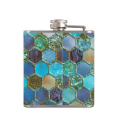Flasques Nid d'abeilles de luxe de Teal d'Aqua de parties (Dos)