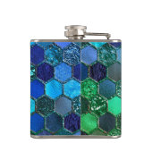 Flasques Nid d'abeilles de luxe de vert bleu de parties (Dos)