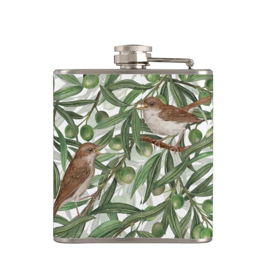 Flasques Nightingales dans l'olivier (Dos)