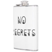 Flasques No Regrets noir chats police mots empilés (Gauche)