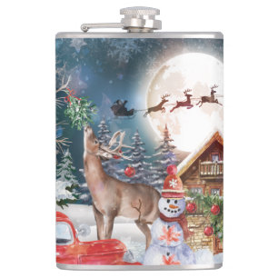 Flasques Noël Camion Rouge Père Noël Rustique Vacances d'hi