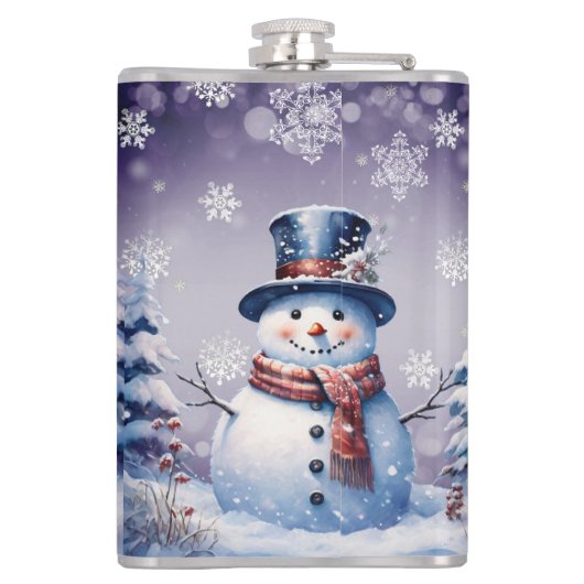 Flasques Noël de la forêt d'hiver | Pourpre (Dos)