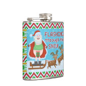 Flasques Noël drôle | le père noël clignotant par la neige (Droite)