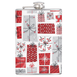 Flasques Noël Festif Rouge argent moderne Cadeaux