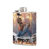 Flasques Noël SlipperyJoe en or argent étoiles lumières hum (Gauche)