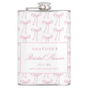 Flasques Nœud rose pour les faveurs de la fête de mariage