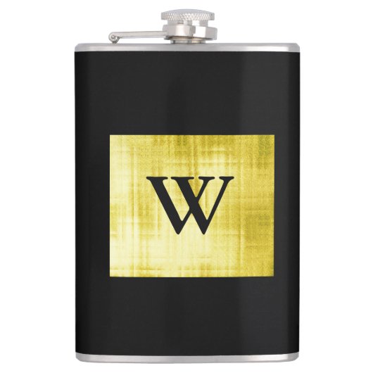 Flasques Noir à panneaux en or II (Devant)