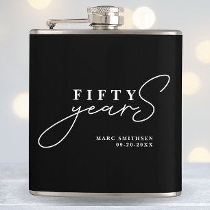 Flasques Noir Blanc 50e anniversaire de naissance ou de mar
