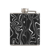 Flasques Noir blanc gris damas tourbillons abstraits Monogr (Dos)