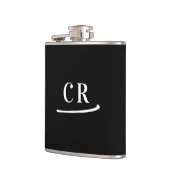 Flasques Noir & Blanc Monogramme (Gauche)