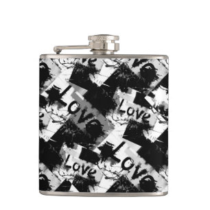 Flasques Noir et blanc avec des taches motif d'amour