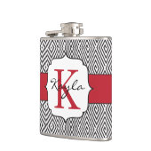Flasques Noir et blanc tourbillonne le monogramme rouge (Gauche)