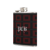 Flasques Noir et Bourgogne - monogramme de fiole contempora (Gauche)