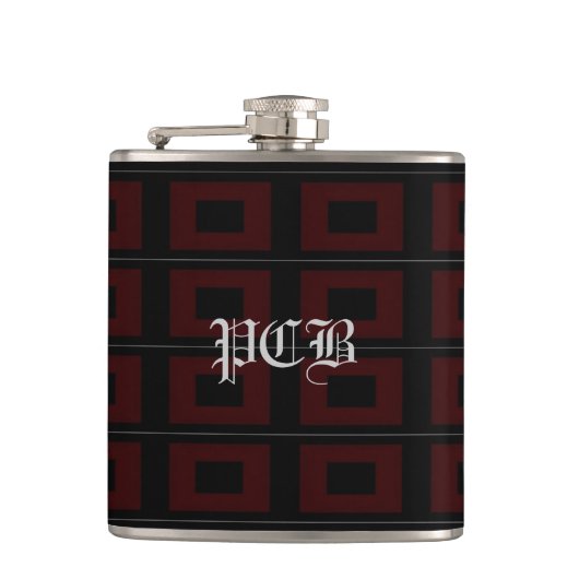 Flasques Noir et Bourgogne - monogramme de fiole contempora (Devant)