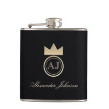 Noir et Or Luxe Élégant Simple Monogrammé