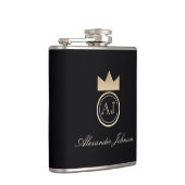 Flasques Noir et or Luxe élégant Simple Monogramme (Droite)