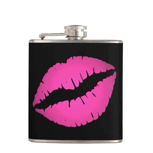 Flasques Noir et rose vif Ombre Lipstick Kiss (Devant)
