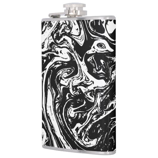 Flasques Noir & Marbre blanc Style Fiole enveloppée de viny (Gauche)