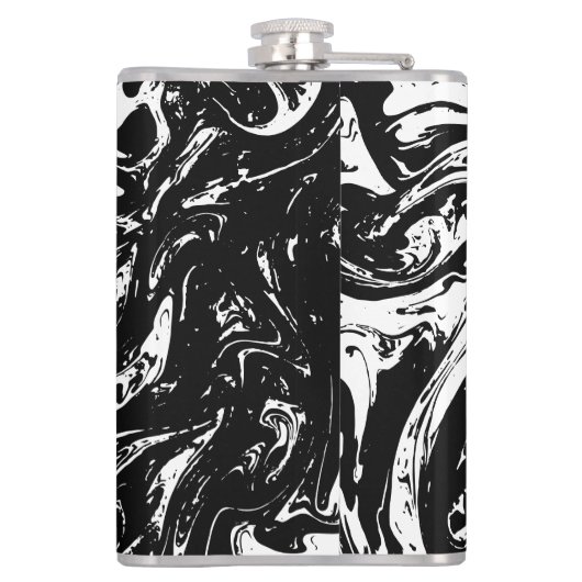Flasques Noir & Marbre blanc Style Fiole enveloppée de viny (Dos)