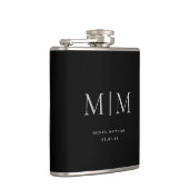 Flasques Noir moderne Élégant Monogramme Nom initial (Droite)