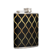 Flasques Noir, or, cool, tendance, design abstrait rétro (Droite)