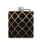 Flasques Noir, or, cool, tendance, design abstrait rétro (Dos)