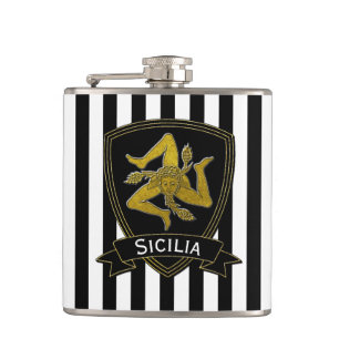 Flasques Noir sicilien et or de Trinacria