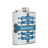 Flasques Nom bleu fait sur commande de mariage de plage (Droite)