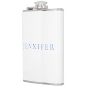 Flasques Nom Calligraphie Script Simple Blanc Bleu (Gauche)