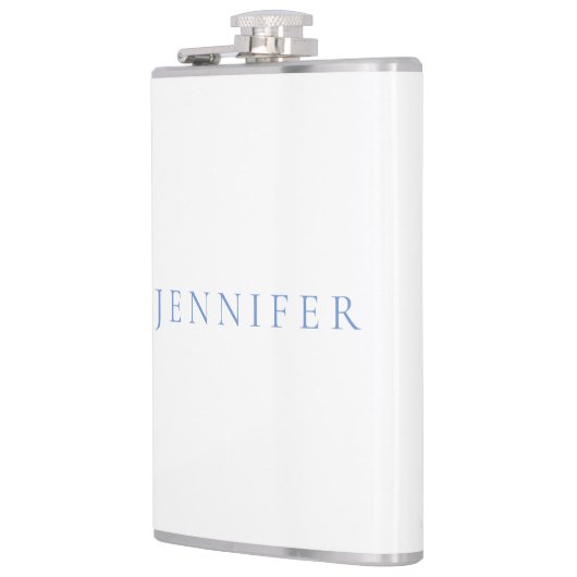 Flasques Nom Calligraphie Script Simple Blanc Bleu (Gauche)