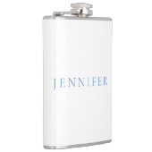 Flasques Nom Calligraphie Script Simple Blanc Bleu (Droite)