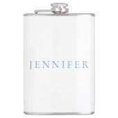 Flasques Nom Calligraphie Script Simple Blanc Bleu (Devant)