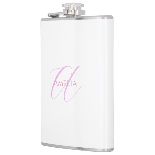 Flasques Nom Chic Monogramme Lettre initiale Calligraphie (Gauche)