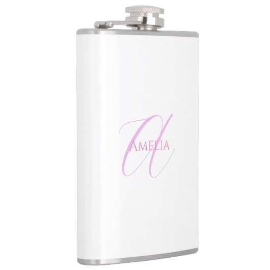 Flasques Nom Chic Monogramme Lettre initiale Calligraphie (Droite)