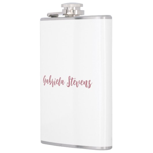 Flasques Nom de calligraphie or Rose élégant Blanc (Gauche)