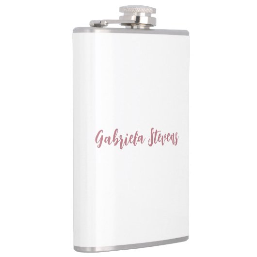 Flasques Nom de calligraphie or Rose élégant Blanc (Droite)