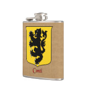 Flasques Nom de famille italien Conti Historical Heraldic S (Gauche)
