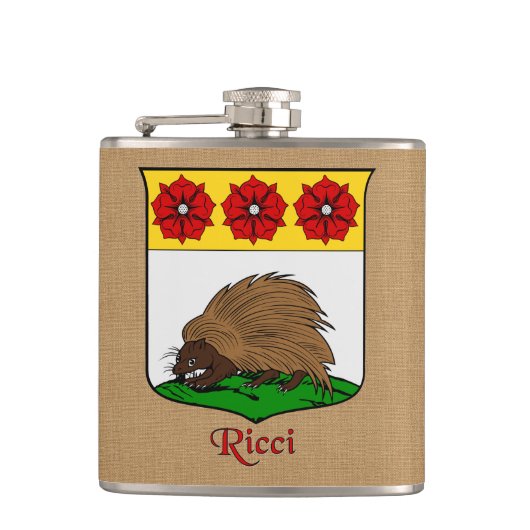 Flasques Nom de famille italien Ricci Heraldique Shield (Devant)