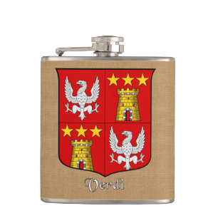 Flasques Nom de famille italien Verdi Heraldique Shield