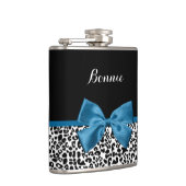 Flasques Nom de fille Empreinte de léopard Joli ruban bleu  (Droite)